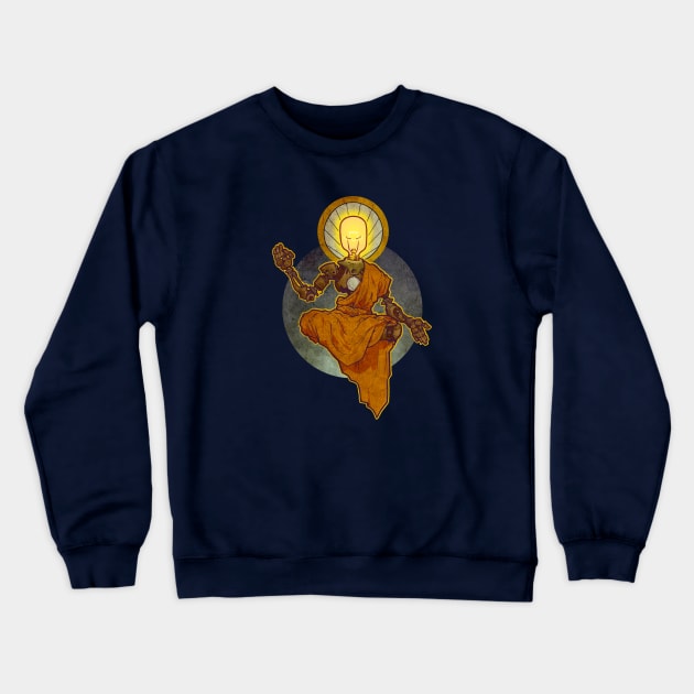 Mechanical Monk of Enlightenment Crewneck Sweatshirt by sketchboy01